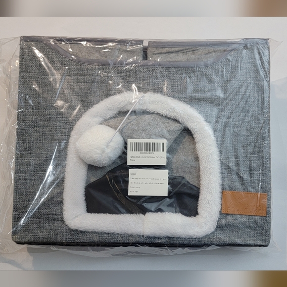 Wonder Creature 2 in 1 Cat Bed Cat House for Indoor Cats (Grey) - Picture 9 of 9